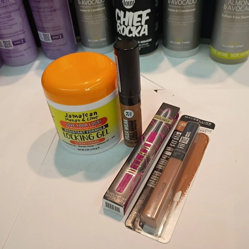 4x Discounted Cosmetics LOT - Lip Liner, Hair Gel, Concealer, Maybelline Milani‎